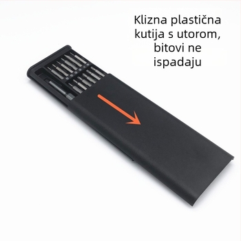 Set odvijača 24-u-1 za elektroniku — križna glava, krom-vanadij čelik, 3 mm biti, metrički format