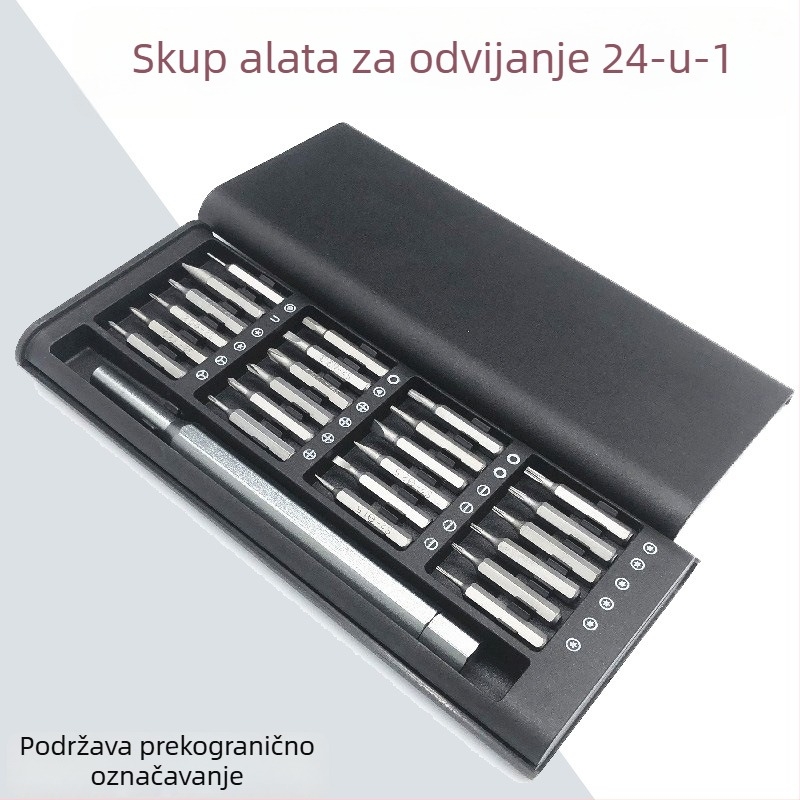 Set odvijača 24-u-1 za elektroniku — križna glava, krom-vanadij čelik, 3 mm biti, metrički format