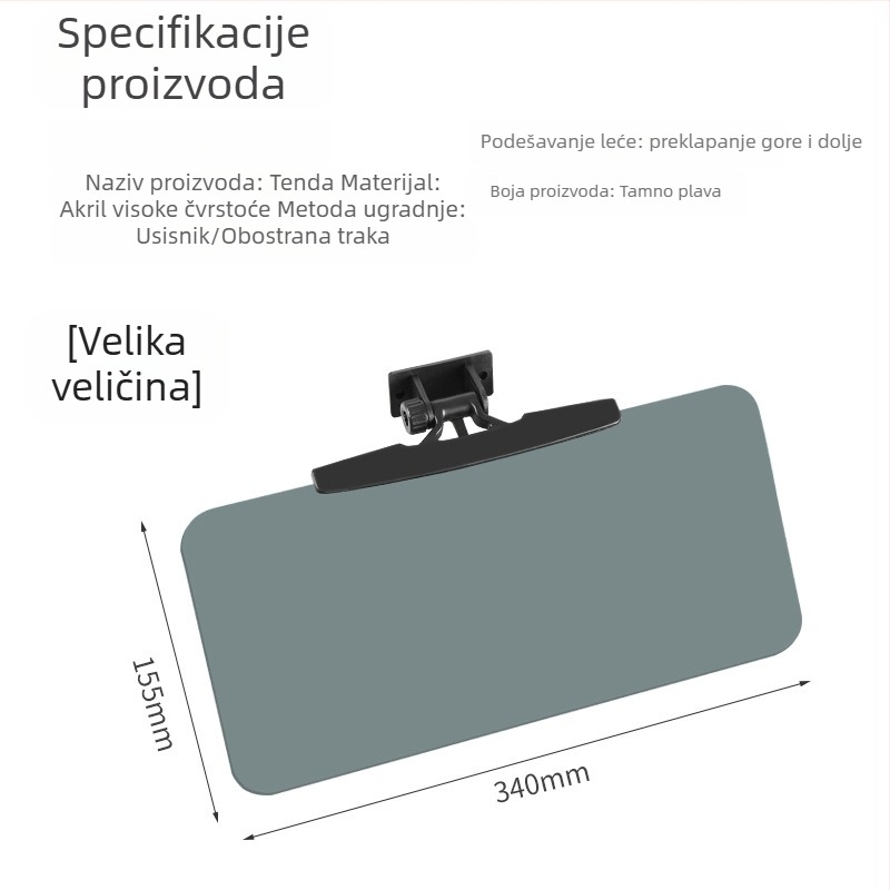 Univerzalni sunčani vizir s kozmetičkim ogledalom za električne tricikle i četverokolesna vozila, za vozača i suvozača