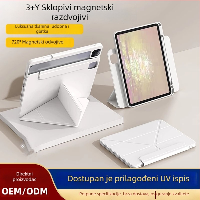 Akrilna magnetska odvojiva zaštitna futrola za iPad 11 i iPad Air 6; odvojivi Pro dizajn; držač u obliku slova Y; otporna na padove; futrola za 13-inčni tablet.