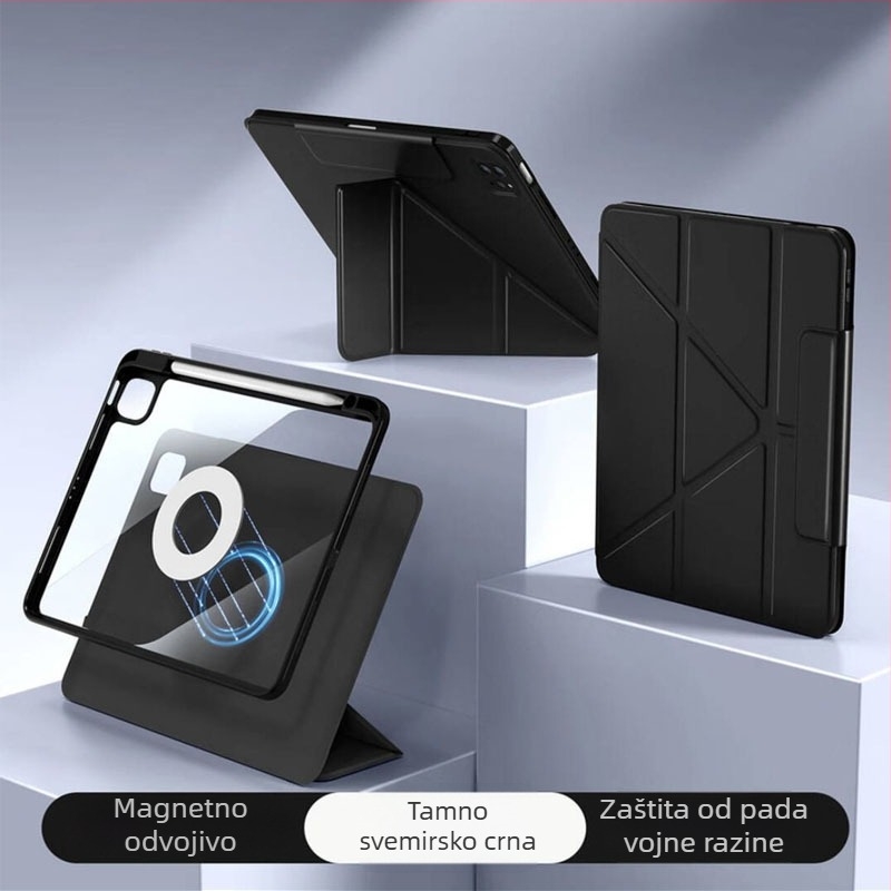 Akrilna magnetska odvojiva zaštitna futrola za iPad 11 i iPad Air 6; odvojivi Pro dizajn; držač u obliku slova Y; otporna na padove; futrola za 13-inčni tablet.