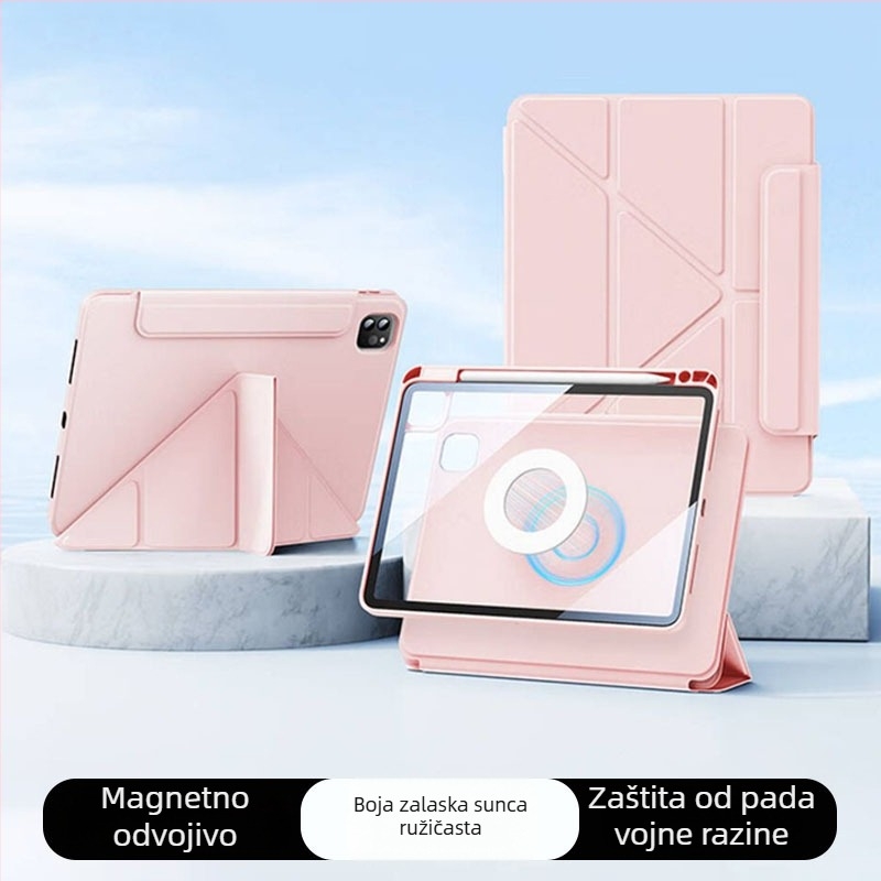 Akrilna magnetska odvojiva zaštitna futrola za iPad 11 i iPad Air 6; odvojivi Pro dizajn; držač u obliku slova Y; otporna na padove; futrola za 13-inčni tablet.
