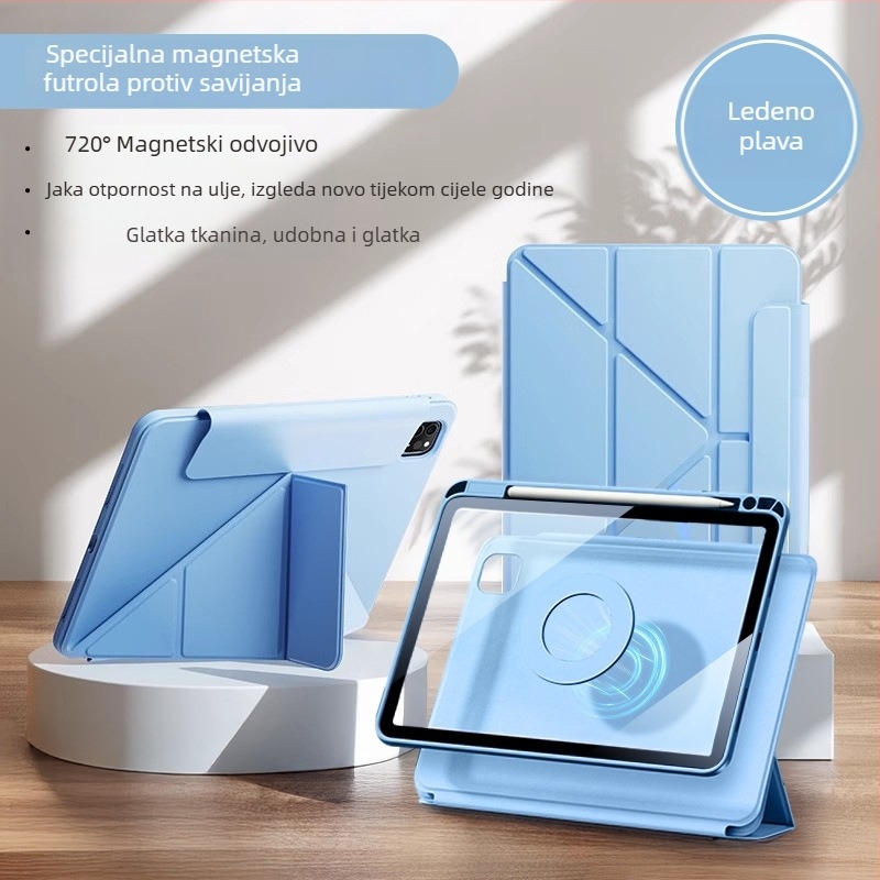 Akrilna magnetska odvojiva zaštitna futrola za iPad 11 i iPad Air 6; odvojivi Pro dizajn; držač u obliku slova Y; otporna na padove; futrola za 13-inčni tablet.