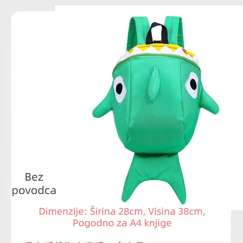 Ruksak u obliku ajkule za školu i putovanja • Najlon • Kapacitet ispod 20 L • Ustupa 10-inčni laptop • Uzorak: životinja