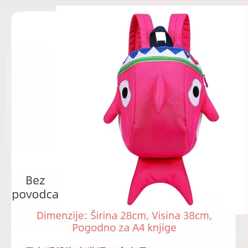 Ruksak u obliku ajkule za školu i putovanja • Najlon • Kapacitet ispod 20 L • Ustupa 10-inčni laptop • Uzorak: životinja
