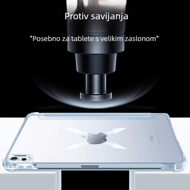 Zaštitna maska s pretincem za olovku za iPad 9, iPad Air 10.9 i iPad Pro 11 – proziran, mek rub, DIY dizajn
