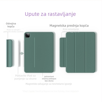 Mini7 zaštitni futrol za Pro 11, Air 5 i iPad Pro od 12,9 inča, tri u jednom, dvostrani klip i magnetsko pričvršćivanje