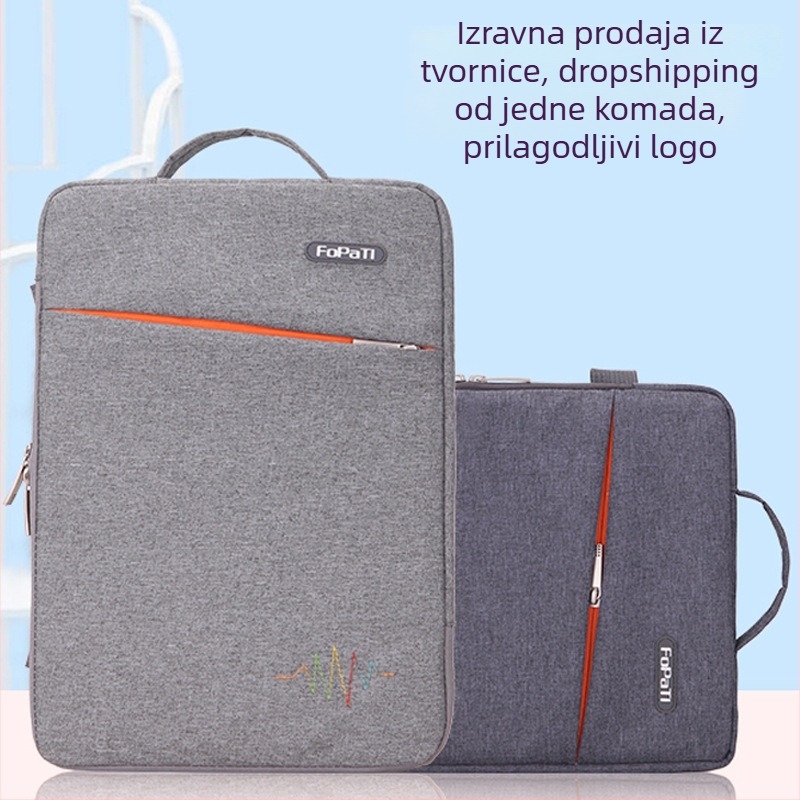 Poslovna torbica za rame za laptop, poliester, zatvarač, unutarnji pretinci za laptop i identifikacijsku karticu