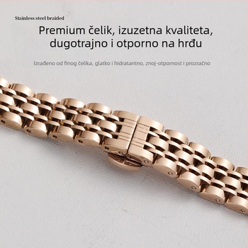Remen od nehrđajućeg čelika za Apple Watch s leptir kopčom, sedmeročlano povezivanje, tanak dizajn