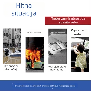 Ključni pomoćni čekić za automobil – razbijač prozora, mini sigurnosni čekić s rezačem pojasa (Brand: Shaft worker; Material: Plastic; Weight: 21 g)