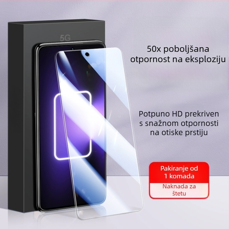 Staklena zaštita zaslona od temperiranog stakla za realme — prednji film, HD jasnoća, anti-plavo svjetlo, uključuje drugi naljepnicu paket