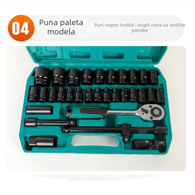 Pneumatski mali set s produženim dvostrukim setom, 10 ili 20 komada, krom-vanadij čelik, za auto i mehaničko održavanje