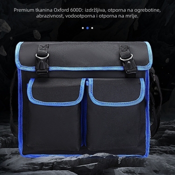 Torba za alat s presavnim kaišem preko ramena, pogodna za električare i stolare, za nošenje i zaštitu alata