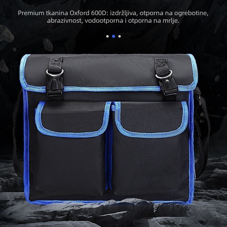 Torba za alat s presavnim kaišem preko ramena, pogodna za električare i stolare, za nošenje i zaštitu alata