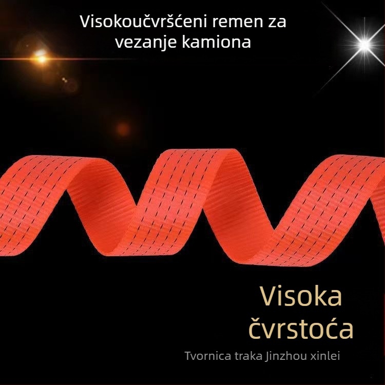 Visokoizdržljiv poliester remen za pričvršćivanje tereta za kamione i prikolice, širok i debeo