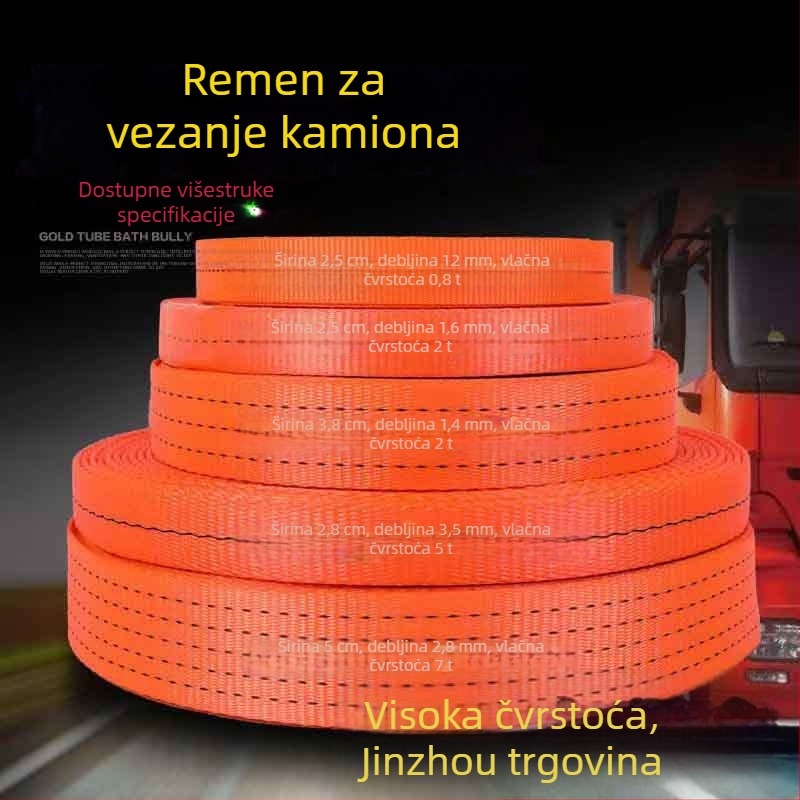Visokoizdržljiv poliester remen za pričvršćivanje tereta za kamione i prikolice, širok i debeo