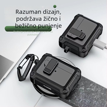 DTET Zaštitna kutija za AirPods Pro 2 i AirPods 4 - PC, injekcijsko oblikovanje, prijenosna, univerzalna za Apple slušalice