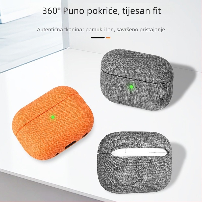 Zaštitni kućište za AirPods Pro 3 / AirPods 4 s velurom i tkanom teksturom, prenosivo, za Apple