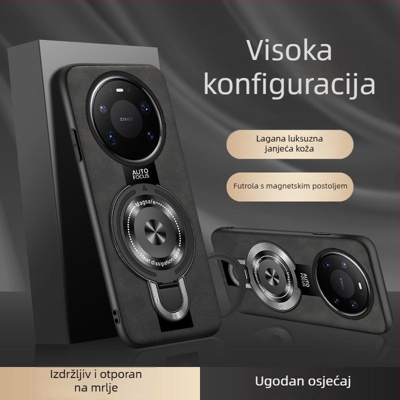 Kućište za Huawei Mate 80 / Mate 80 Pro Max s magnetskim držačem – ultratanko, mat silikon.