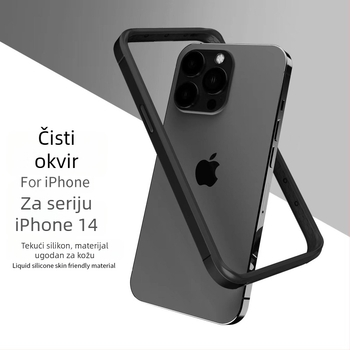 Kućište za iPhone s mekanim silikonskim okvirom i dojmom tekuće kože, crno, kompatibilno s iPhone 11, 12 Pro/12 Pro Max, 13 Pro Max, 14 Pro Max