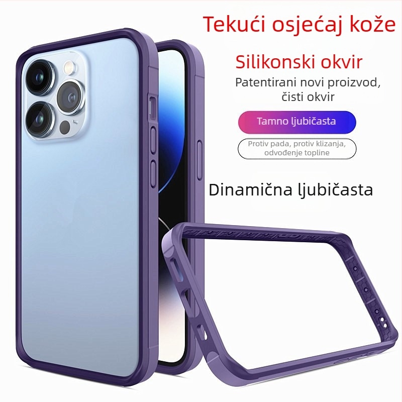 Kućište za iPhone s mekanim silikonskim okvirom i dojmom tekuće kože, crno, kompatibilno s iPhone 11, 12 Pro/12 Pro Max, 13 Pro Max, 14 Pro Max