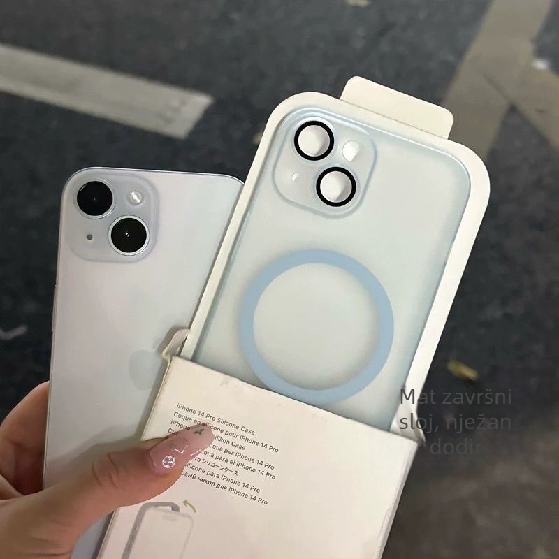 Mat PC magnetska futrola za iPhone 14, 13 i 16 Pro Max — otporna na padove, otporna na otiske prstiju, otporna na trošenje; boje: bijela, ružičasta, ljubičasta, plava, crna.