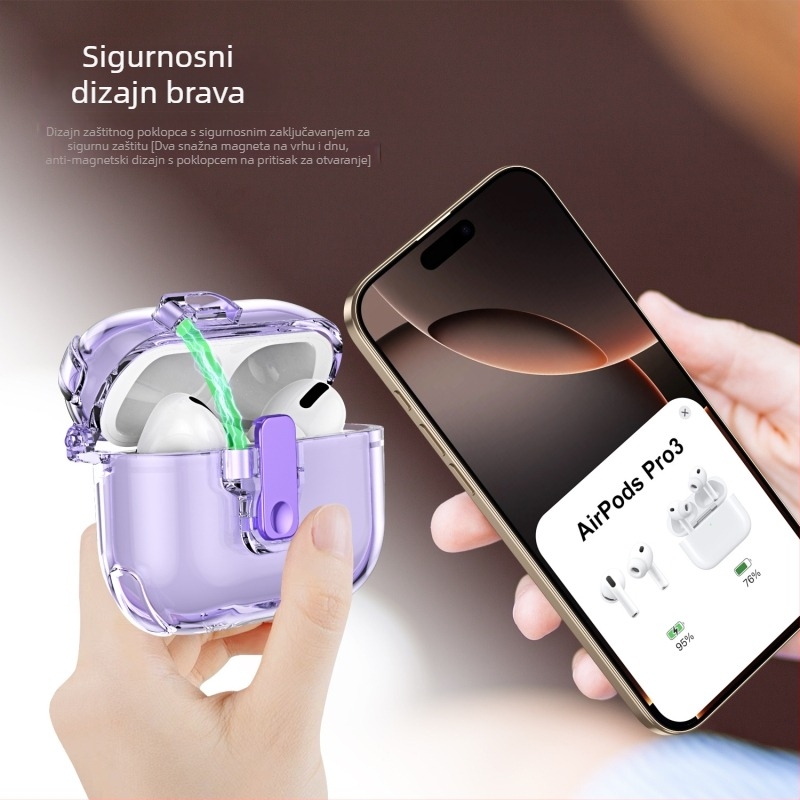 Kućište AirPods TPU, mekani omotač, universal dizajn, elektroplatiranje površine, kompatibilno s Apple AirPods