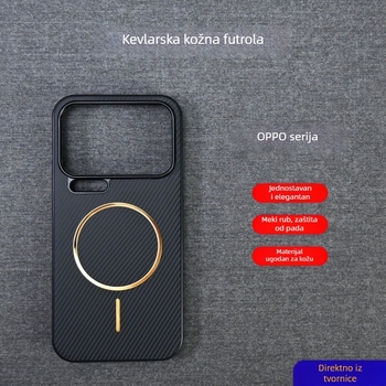 Kućište Oppo Find X9 Pro – 2-u-1 zaštitno kućište, umjetna koža s Kevlar teksturom, otporno na padove