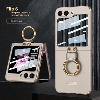 GKK Zaštitna maska za Samsung Z Flip6/5 — Ultra-tanki tvrdi PC kućište, injekcijsko oblikovanje, držač prstena, zaštita od pada
