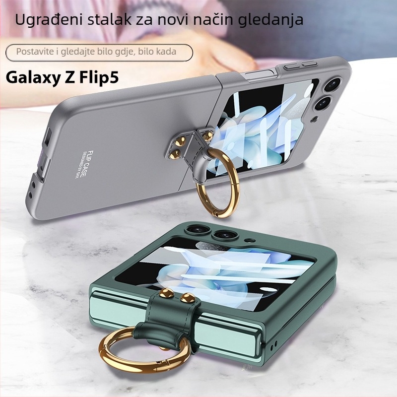 GKK Zaštitna maska za Samsung Z Flip6/5 — Ultra-tanki tvrdi PC kućište, injekcijsko oblikovanje, držač prstena, zaštita od pada