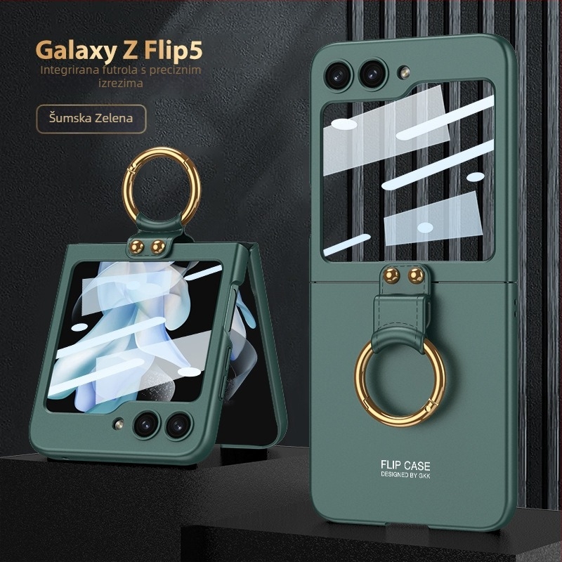 GKK Zaštitna maska za Samsung Z Flip6/5 — Ultra-tanki tvrdi PC kućište, injekcijsko oblikovanje, držač prstena, zaštita od pada