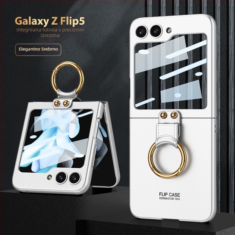 GKK Zaštitna maska za Samsung Z Flip6/5 — Ultra-tanki tvrdi PC kućište, injekcijsko oblikovanje, držač prstena, zaštita od pada