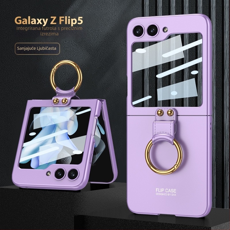 GKK Zaštitna maska za Samsung Z Flip6/5 — Ultra-tanki tvrdi PC kućište, injekcijsko oblikovanje, držač prstena, zaštita od pada
