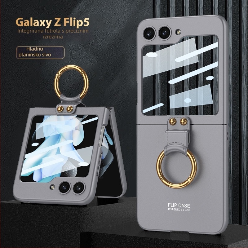 GKK Zaštitna maska za Samsung Z Flip6/5 — Ultra-tanki tvrdi PC kućište, injekcijsko oblikovanje, držač prstena, zaštita od pada
