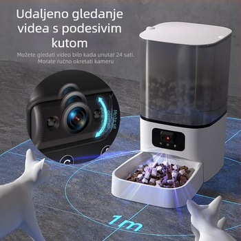Automatska hranilica za mačke i pse sa vremenskim hranjenjem i kamerom za nadzor