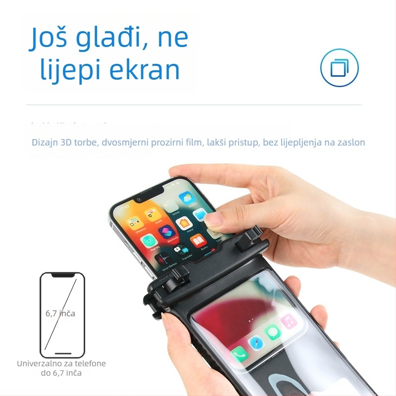 Seaflash TPU vodootporna torbica za telefon 6,7 inča s prozirnim otvorom za kameru, za aktivnosti na otvorenom i ronjenje