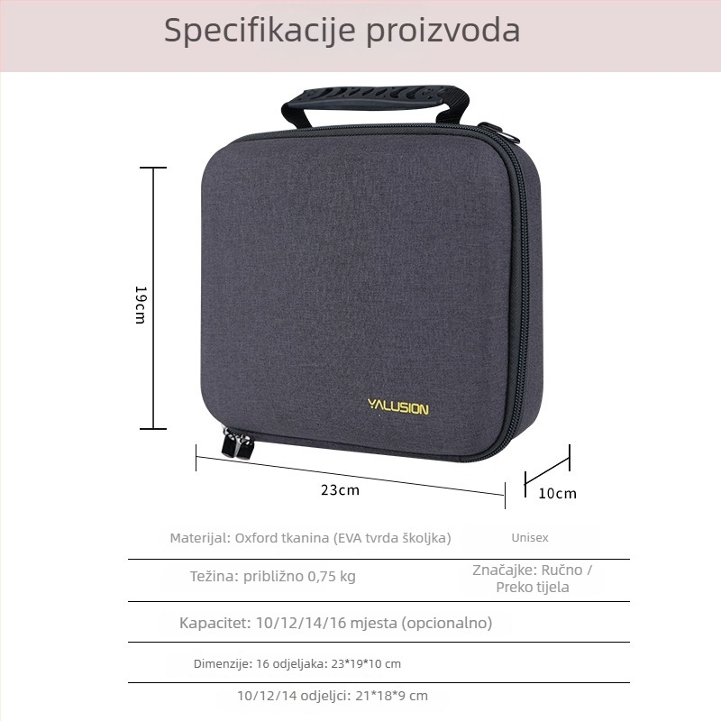 Torba za mobitel s višestrukim džepovima za kartice, kutijasti tvrdi kućište, Oxford platno, unisex, za 16 pametnih telefona