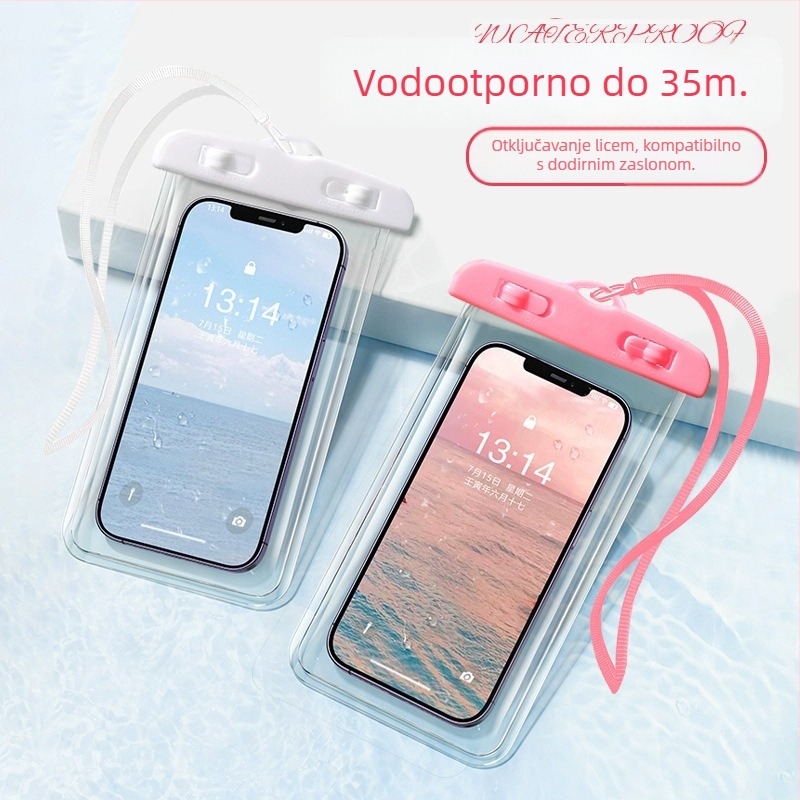 Prozirna vodootporna futrola za telefon s dodirnim zaslonom, pogodna za fotografiranje tijekom plivanja i vodnih parkova