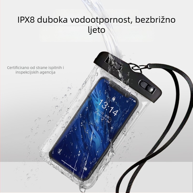 Prozirna vodootporna futrola za telefon s dodirnim zaslonom, pogodna za fotografiranje tijekom plivanja i vodnih parkova