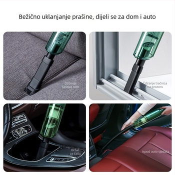 Prijenosni bežični ručni usisavač za automobil, 12V, 60W, 6000Pa usisnog tlaka