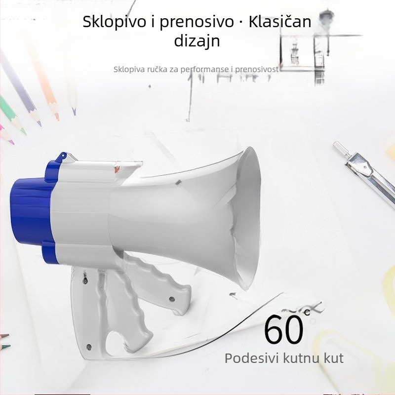 Punjivi megafon sa snimanjem – prijenosni glasni zvučnik visoke glasnoće za sigurnosno praćenje