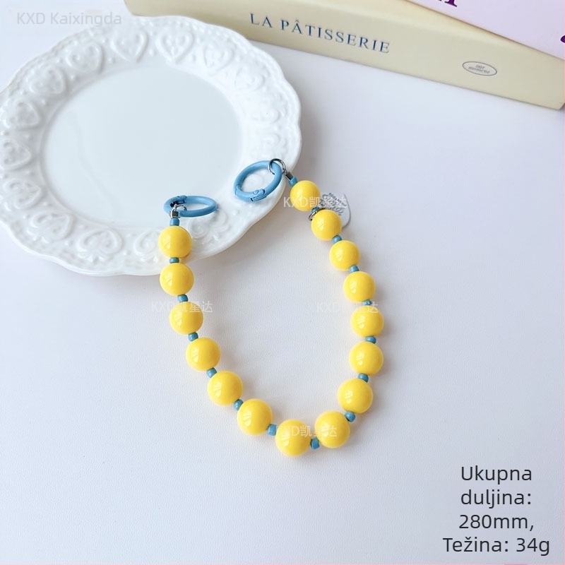 Privjesak za futrolu mobitela s geometrijskim perlicama, ručna izrada, plastični multifunkcionalni dodatak