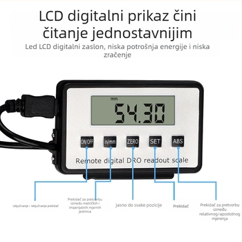 Digitalni kaliper s vanjskim zaslonom i dvostrukom namjenom – horizontalno/vertikalno mjerenje pomaka. Marka: Shanghai Lianyu