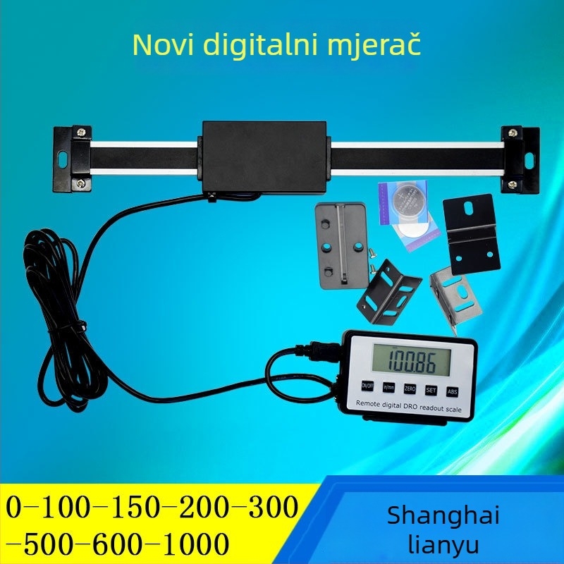 Digitalni kaliper s vanjskim zaslonom i dvostrukom namjenom – horizontalno/vertikalno mjerenje pomaka. Marka: Shanghai Lianyu