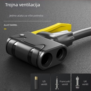 Phoenix pedalama pumpa za automobile i bicikle, dvostruki cilindar, bez električne struje, 30 L/min, digitalni zaslon i manometar