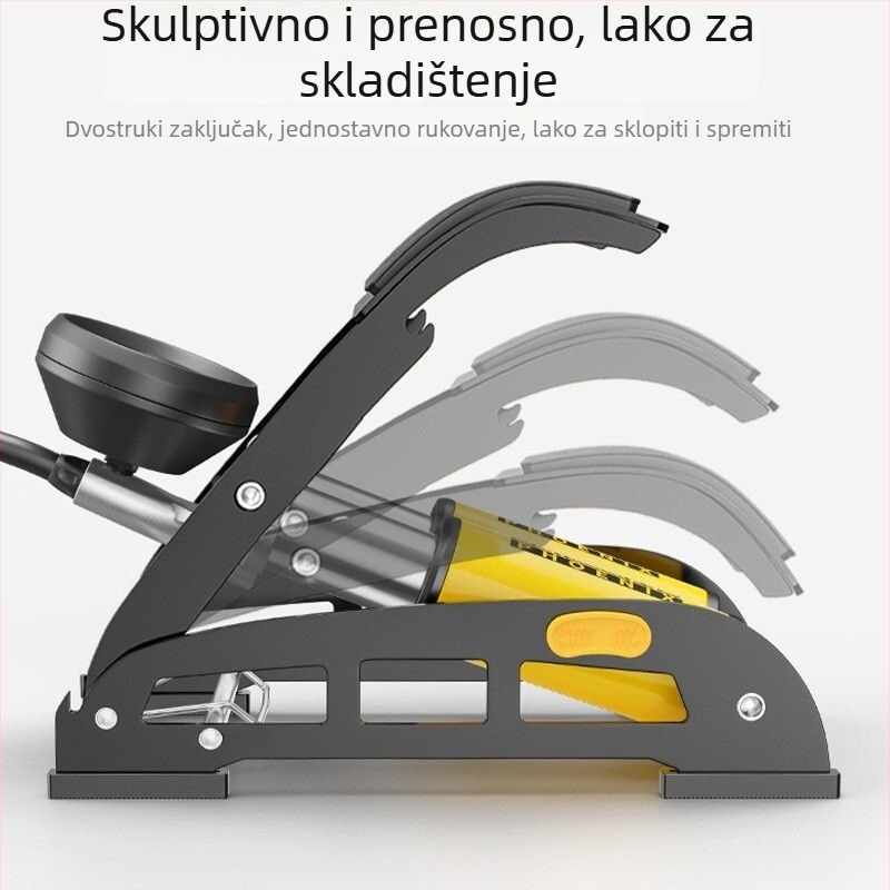 Phoenix pedalama pumpa za automobile i bicikle, dvostruki cilindar, bez električne struje, 30 L/min, digitalni zaslon i manometar