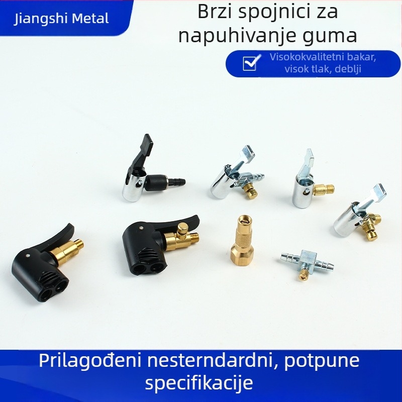 Bezdušni čep za pumpu s dvostrukim američkim i francuskim ventilom, gumeni materijal, snap-on, velika šupljina, za auto i bicikl