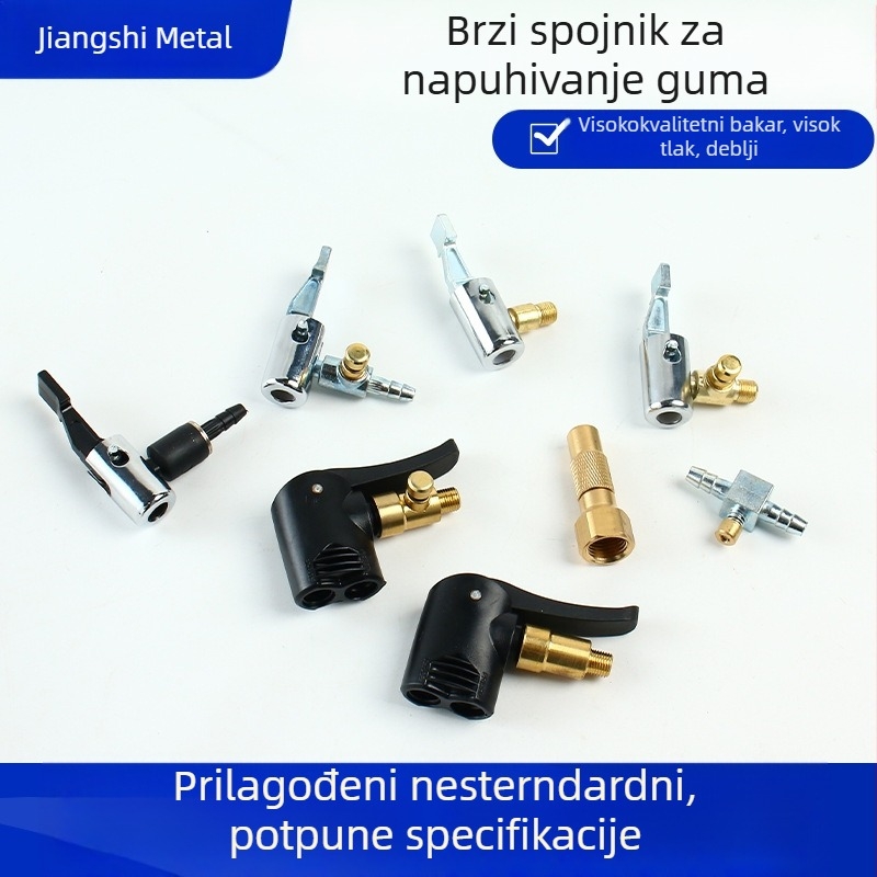 Bezdušni čep za pumpu s dvostrukim američkim i francuskim ventilom, gumeni materijal, snap-on, velika šupljina, za auto i bicikl