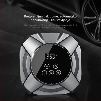 Prijenosna pumpa za automobilsku gumu, 12V, 120W, 35 L/min, Digitalni zaslon, USB punjenje