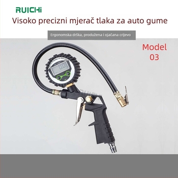 Manometar tlaka u gumama s pumpom, mehanički pokazivač, plastična ručka (raspon tlaka 1-16 psi; točnost 0,01 psi; više jedinica)